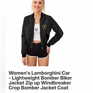 **NWT Black Women's Bomber Jacket with Gold  Lamborghini Crest
